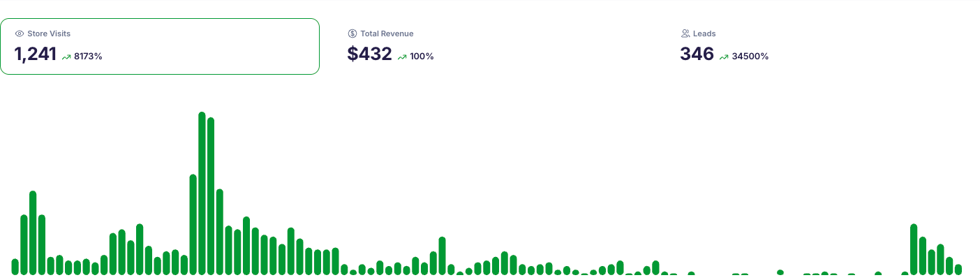 Store visits, revenue, and leads — all up.